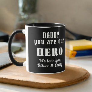 Caneca Papai você é nosso Herói Pai Família Preto