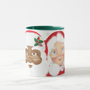 Caneca Papais noeis afro-americanos e Sra. Claus Christma
