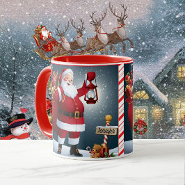 Caneca Papais noeis Bonitos de presente de Natal Mug Adic