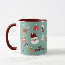 Caneca Papais noeis Bonitos Reindeer Candy Cane Gingerpão
