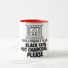 Caneca Papais noeis carvões engraçados do X'mas blackcat