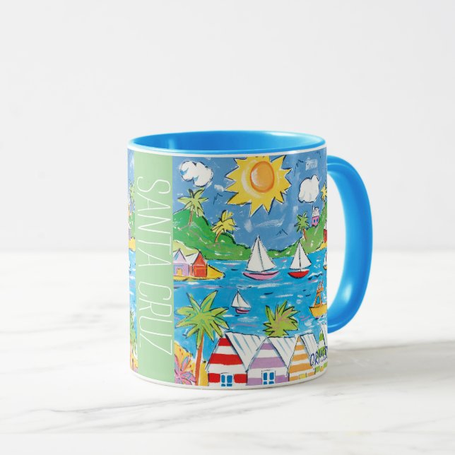 Caneca Papais noeis Cruz Mug-Beach (Frente Esquerda)