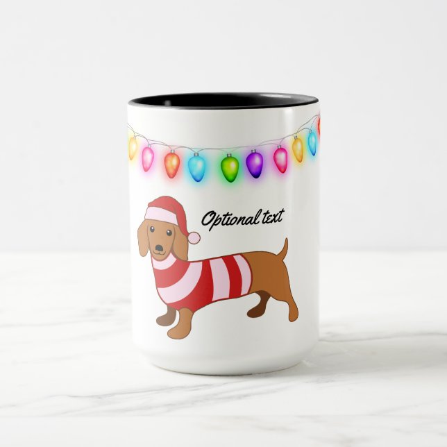 Caneca Papais noeis Dachshund Mug Personalizado (Centro)