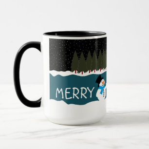 Caneca Papais noeis Dão A Snowman Merry Xmas Mug