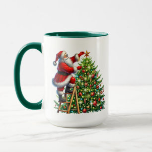 Caneca Papais noeis de árvores de Natal festivas