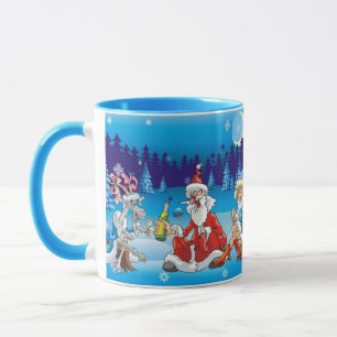 Caneca Papais noeis de bebados de Natal feio