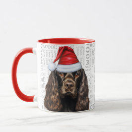 Caneca Papais noeis de Cachorro Castanho Espanhol Woody N