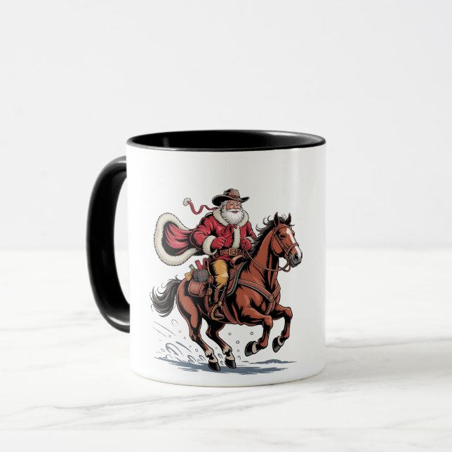 Caneca Papais noeis de cowboy do Rodeo no oeste (Frente Esquerda)