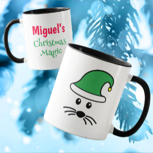 Caneca Papais noeis De Mouse Personalizáveis Elf