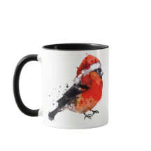 Papais noeis de Natal Bird Coffee Mugs