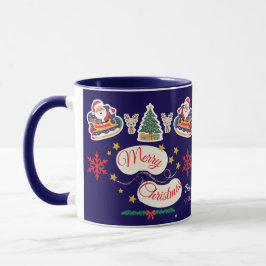 Caneca Papais noeis de Natal Personalizados Sleigh Mug