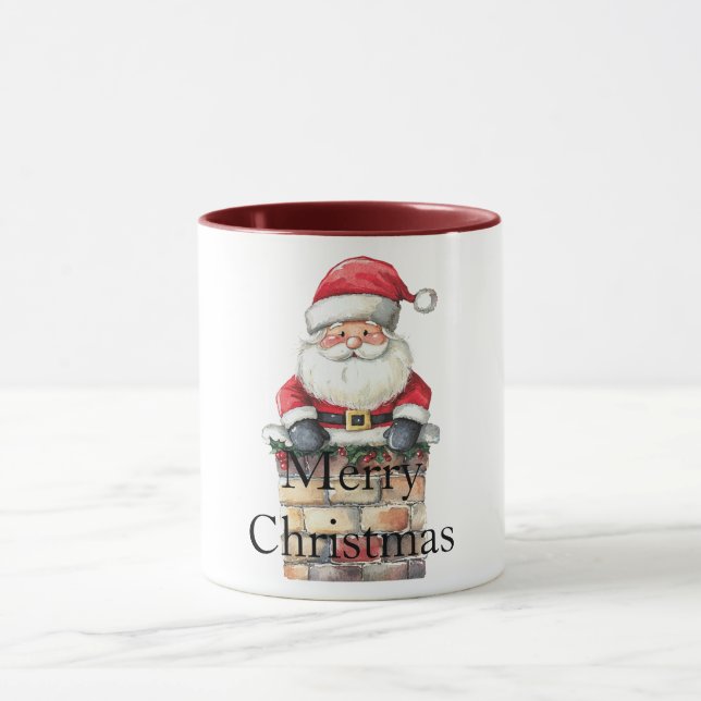 Caneca Papais noeis de Natal Vermelho em Chimney (Centro)