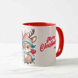 Caneca Papais noeis Deer Feliz Natal para mim Saudação