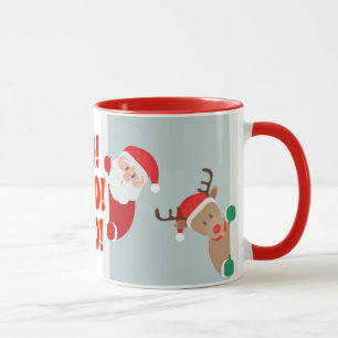 Caneca Papais noeis e Feriado Rudolph