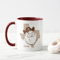 Papais noeis engraçados Cowboy Texas Christmas Mug