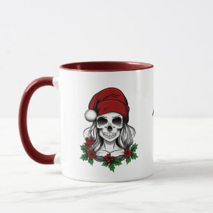 Caneca Papais noeis Gótica Whimsical Natal Skull