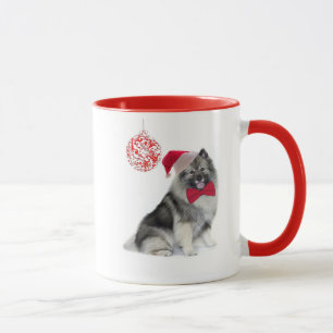Caneca Papais noeis Keeshond Christmas Mug