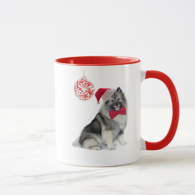 Caneca Papais noeis Keeshond Christmas Mug (Direita)