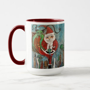 Caneca Papais noeis malvados ou bonitos e Arte Whimsical