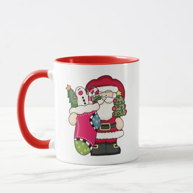 Caneca Papais noeis personalizados Mug Santa Claus Mug (Esquerda)