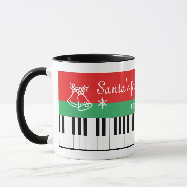 Caneca Papais noeis Pianista Favorito Chave do Piano Bell (Esquerda)