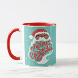 Caneca Papais noeis Pretos | Feliz Natal Todos | Azul-tur