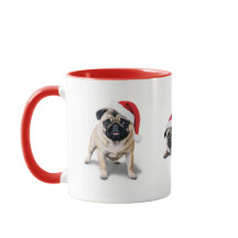 Papais noeis Pug Christmas Mug