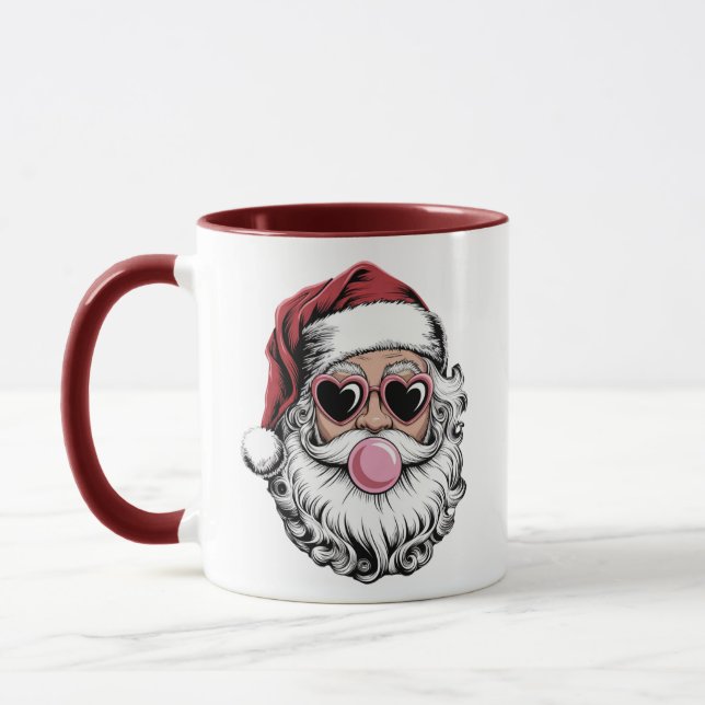 Caneca Papais noeis Retro com Óculos Soprando Bolha Natal (Esquerda)