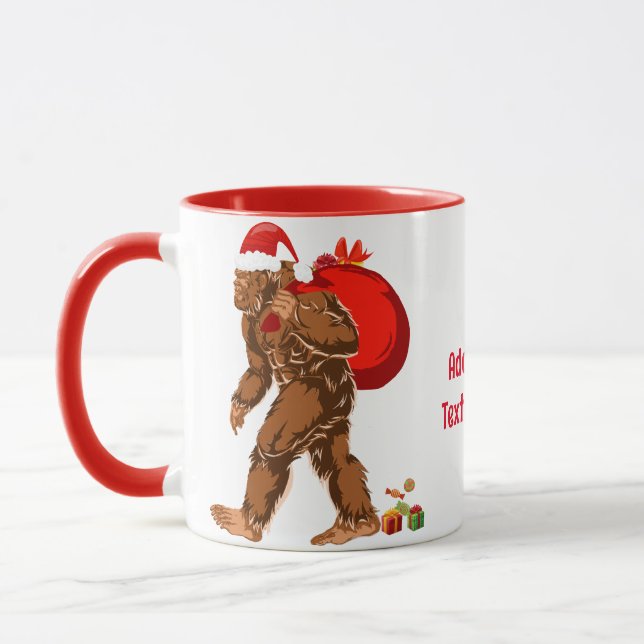 Caneca Papais noeis Sasquatch Presente de Natal Bigfoot Y (Esquerda)