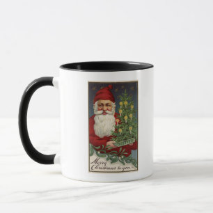Caneca Papais noeis Segurando uma Árvore Candlelit