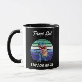 Caneca Papasauro Engraçado Dinossauro na Bandeira do Gay