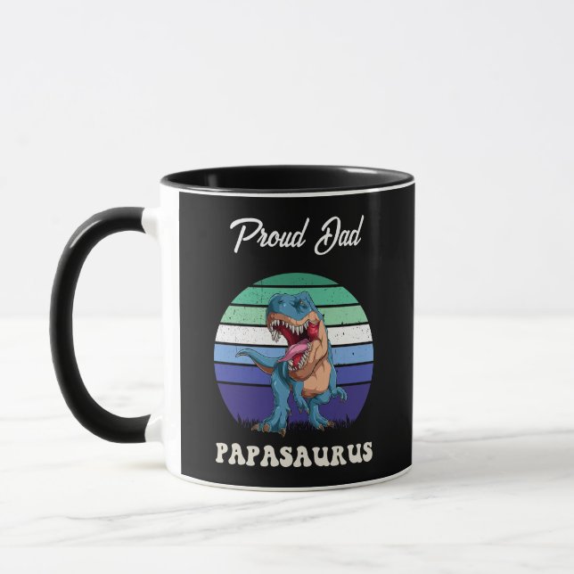 Caneca Papasauro Engraçado Dinossauro na Bandeira do Gay (Esquerda)