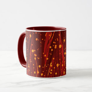 Caneca PAPEL abstrato VERMELHO MARCADO COM ESCRAVOS DOURA