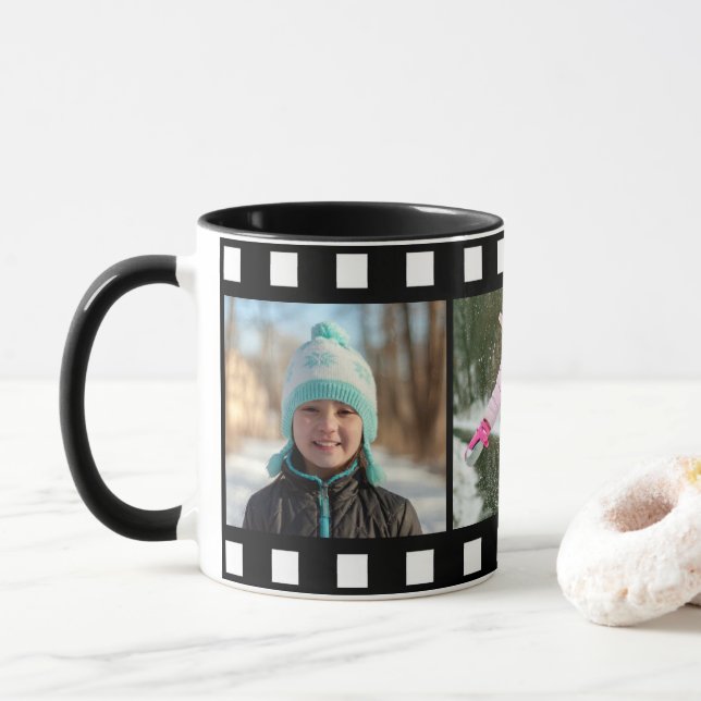 Caneca Papel de filme preto personalizado 3 (Com Donut)