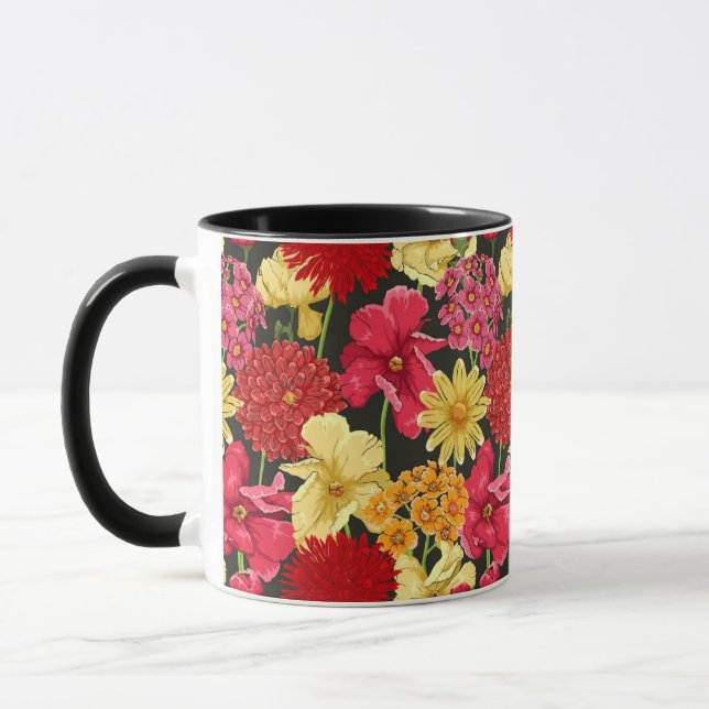Caneca Papel de parede floral no estilo da aguarela (Esquerda)