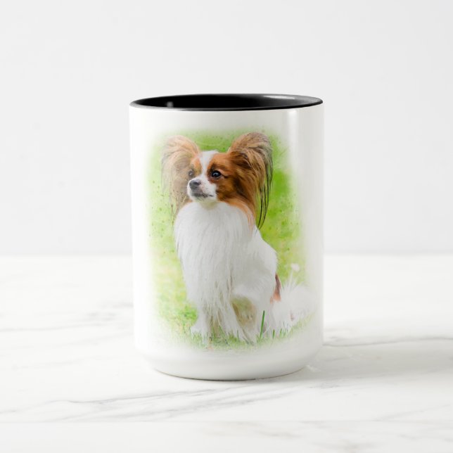 Caneca papillon, papilão, papillon, papillon, cão-papão,  (Centro)