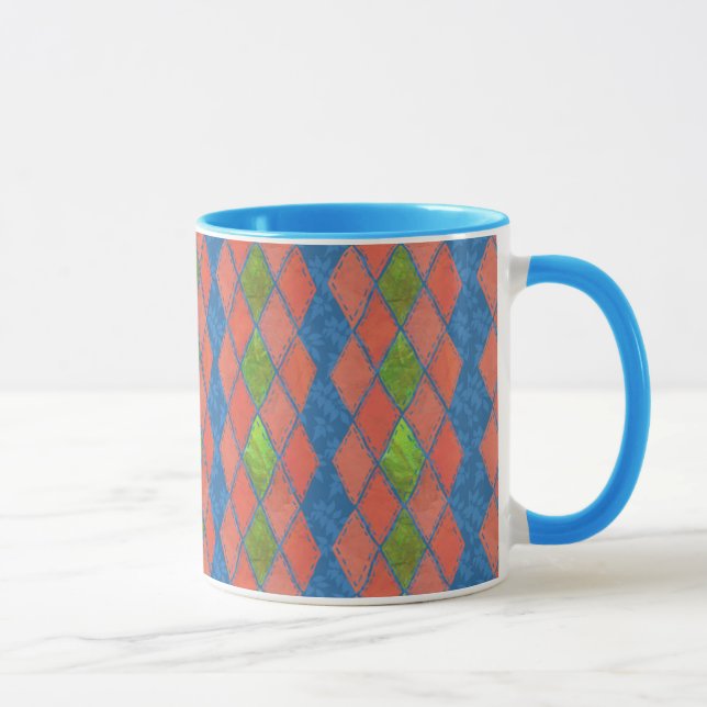 Caneca Papoila Cores Faux Ringer Coffee Mug (Direita)