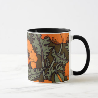 Caneca Papoilas de Nouveau da arte