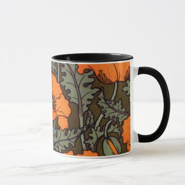 Caneca Papoilas de Nouveau da arte (Direita)