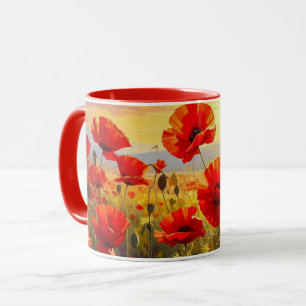Caneca Papoulas à Luz do Entardecer