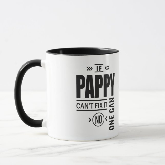 Caneca Pappy não consegue consertá-lo (Esquerda)