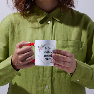 Caneca Para a maior MÃE do mundo Floral Dia das Mães