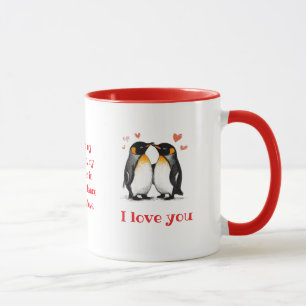 Caneca Para Amantes, Cota Pinguins, Adicionar Nomes, Amor