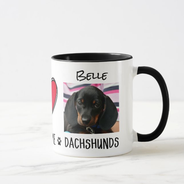 Caneca para Amantes de Dachshunds Paz e Amor (Direita)