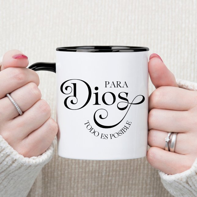 Caneca Pará Dios Todo Possível Café Cristão Espanhol (Criador carregado)