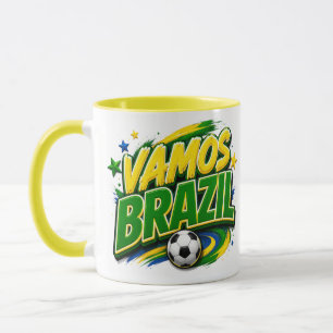 Caneca para Fã de Futebol VAMOS BRASIL 2026 Bras