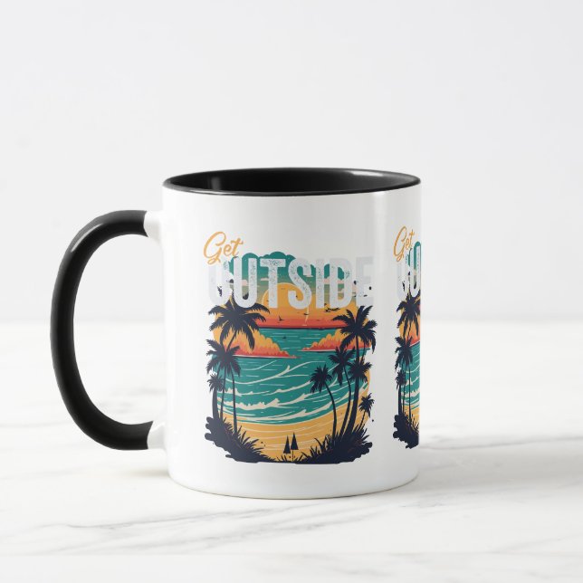 Caneca Para fora - palmas para ver a paisagem lateral (Esquerda)
