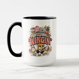 Caneca para Mãe que Trabalha e Voa Improvisando