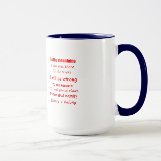 Caneca Para o país selvagem - Texto vermelho (Direita)