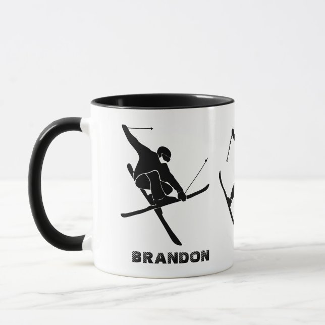 Caneca Para Skiers Ski Tricks Personalizados (Esquerda)